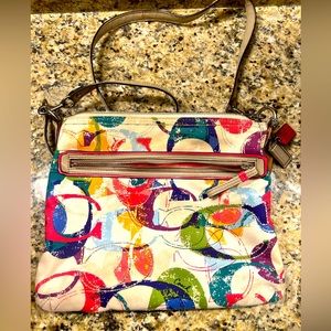 COACH Multicolored Stamped Logo C Hippie Rainbow Crossbody/Shoulder Bag